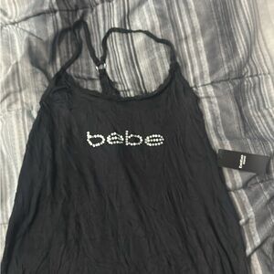 Bebe Black Embellished Sleeveless Camisole Sleep Tank